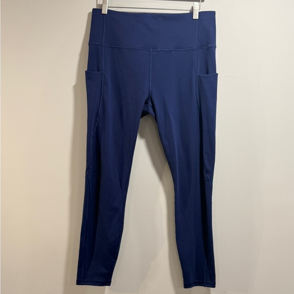 None Pants - No Brand Women's Dark Blue High-Waisted Athletic Leggings Size XL